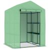 Large Green PE Mesh Greenhouse with Shelving