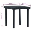 Compact Black PE Rattan Garden Table