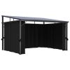 Gazebo with Curtains – Anthracite – 13.3 x 9.6 x 8 ft