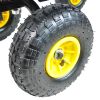 Folding Poly Garden Dump Cart with Steel Frame & 10 in Pneumatic Tires – 300 lb Capacity