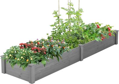 Over-Ground Wooden Raised Garden Bed – Tool-Free Assembly - 96" x 28"