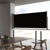 Side Awning – Black Screen with Grey Stand – Polyester & Powder-Coated Iron