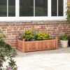 Rectangular Wooden Planter Box with Drainage-46" x 24" x 16"