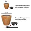 2‑Pack Light Wood‑Look Self‑Watering Planter Pots – 10" Square Plastic