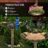 32" Antique Bronze Birdbath with Planter Pedestal & Bird Statues