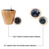 2‑Pack Light Wood‑Look Self‑Watering Planter Pots – 10" Square Plastic
