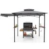 Grill Gazebo with Side Awning & Double-Tiered Roof – 10.5 x 5 Ft