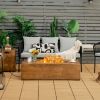 48" x 27" Outdoor Propane Gas Fire Pit Table – 50,000 BTU with Lava Rocks and Cover