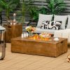 48" x 27" Outdoor Propane Gas Fire Pit Table – 50,000 BTU with Lava Rocks and Cover