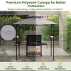Outdoor Grill Gazebo with 2 Side Shelves & 20 Hooks – 8 x 5 Ft