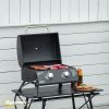 Portable 2‑Burner Propane Gas Tabletop Grill with Foldable Legs & Lid Thermometer