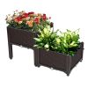 2-Piece Brown Free-Splicing Injection Planting Boxes