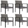 Grey Poly Rattan Dining Set – 5-Piece Lightweight Outdoor Set