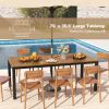 8-Person Acacia Wood Outdoor Dining Table with Umbrella Hole – 79"