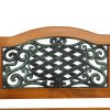 49" Garden Bench with Hardwood Slats and Cast Iron Frame