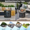 32" Propane Gas Fire Pit Table with Fire Glass and PVC Cover – 30,000 BTU