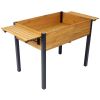 Raised Garden Bed – Fir Wood Planter Boxes with Metal Legs & Folding Storage Shelf