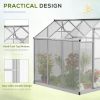 Walk‑In Polycarbonate Hobby Greenhouse with Roof Vent & Rain Gutter – 6 x 6 ft