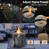 32" Propane Gas Fire Pit Table with Fire Glass and PVC Cover – 30,000 BTU