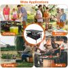 Folding Aluminum Camping Table with Roll-Up Top and Storage Basket