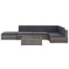 Grey and Dark Grey Rattan Sofa Set