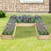 U‑Shaped Wooden Garden Raised Bed – Solid Fir Backyard Planter with 5 Boxes