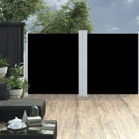 Retractable Side Awning – Black Polyester – 55.1" x 236.2"