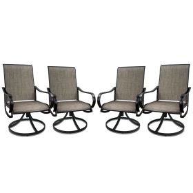 MEOOEM Patio Textilene Swivel Chairs 4PCS Outdoor Dining Chairs with Mesh Fabric Weather Resistant Furniture for Garden Backyard