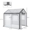 Outdoor Walk‑In Tunnel Greenhouse with Roll‑Up Windows & 2 Zippered Doors – 8 x 6 x 7 ft