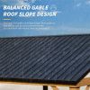 12' x 20' Gable‑Roof Hardtop Gazebo – Wood‑Grain Aluminum Frame, Steel Roof