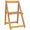 Set of 4 Natural Acacia Wood Garden Chairs