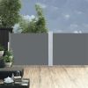 Patio Retractable Side Awning – Anthracite – 55.1" x 472.4"