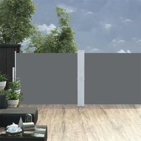 Patio Retractable Side Awning – Anthracite – 55.1" x 472.4"