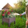 Plastic Raised Garden Bed with Legs – Wicker-Style Planter