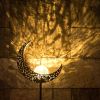 Solar Moon Stake Lawn Light – Warm White Crackle Glass & Metal