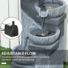 33.5" 4‑Tier Cascading Bowls Fountain – Resin Outdoor Waterfall with LEDs