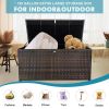120 Gal Resin Wicker Deck Box – Waterproof Outdoor Storage Bench