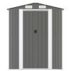 Garden Shed – Light Gray Galvanized Steel 75.6" x 140.6" x 87.8"