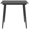 Square Black Garden Table with Glass Top – 31.5" x 31.5" x 29.1"
