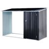 Firewood Storage Shed – Outdoor Firewood Rack & Log Holder, Anthracite Galvanized Steel