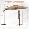 9' x 8.2' Cantilever Patio Umbrella – Double‑Tier Vented Offset, Brown