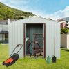 8' x 4' White Metal Storage Shed with Metal Foundation