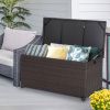 50 Gallon Outdoor Wicker Storage Box with Zippered Liner