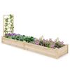 Wooden Raised Garden Bed with Planter Box and Trellis – 235 x 63 x 102 cm