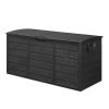Outdoor Garden Plastic Storage Deck Box Chest, Lockable Seat – 75 Gallon (Black)