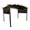 Retractable Shade Steel Pergola Gazebo – 12 x 9 Ft