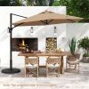 9' x 8.2' Cantilever Patio Umbrella – Double‑Tier Vented Offset, Brown