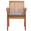 Set of 4 Garden Dining Chairs in Dark Grey and Natural Wood