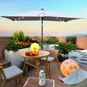 Rectangular Solar Lighted Patio Umbrella with Tilt – 10 x 6.5 ft