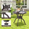 Round Cast Aluminum Patio Dining Table with Umbrella Hole - 31.5"